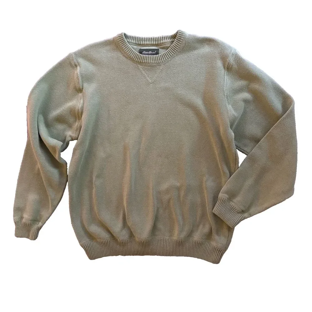 VTG Eddie Bauer 100% Cotton Crewneck Sweater Mens Sz M Sage Gorpcore Outdoors